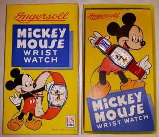 1946 Mickey Mouse Ingersoll Wrist Watch Old Stock