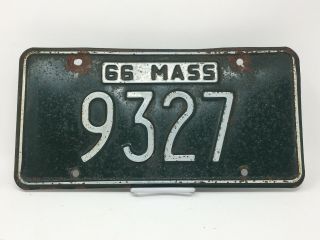 Vintage 1966 Massachusetts License Plate Low Number 9327 Mass Ma Classic Car