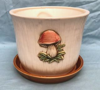 Vintage Merry Mushroom Sears Roebuck Japan Ceramic Planter with Saucer 5