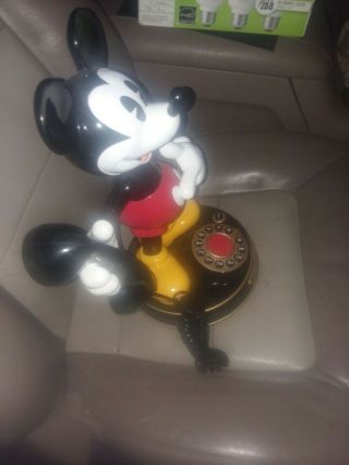 Vintage Mickey Mouse Animated Talking Telephone - Walt Disney Phone 1997 2