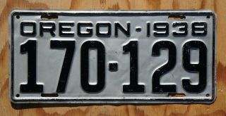 1938 Oregon License Plate -