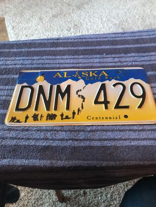 Alaska License Plate Gold Rush Centennial.