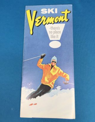 1960s Vermont Travel Brochure Ski Vintage Skiing History Illustration