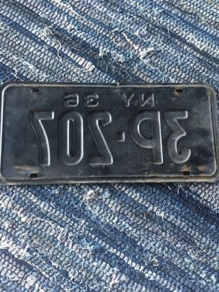 1936 YORK NY LICENSE PLATE TAG RUSTIC ANTIQUE 3P 207 4