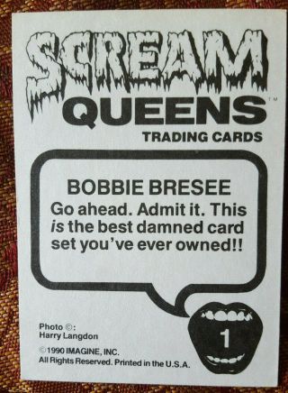 BOBBIE BRESEE autographed SCREAM QUEENS trading card 1 2
