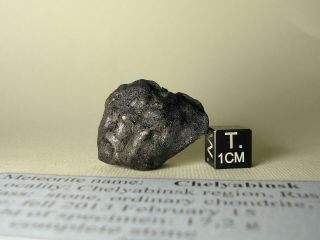 meteorite Chelyabinsk,  chondrite LL5,  complete stone 17,  2 g,  recent fall,  Russia 4