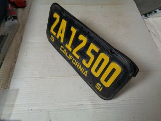 1951 - 52 - 53 - 54 - 55 California CAR license Plate pair,  2A 12 500 5