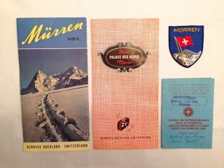 1954 Switzerland Travel Brochures And Ski School Patch