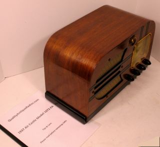 Old Antique Wood Air Castle Vintage Tube Radio - Restored & w/ Tuning Eye 4