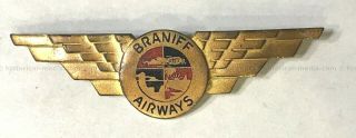 ULTRA RARE 1940 ' S BRANIFF AIRWAYS PILOT WINGS & FLIGHT LOG BOOK - TOP 2