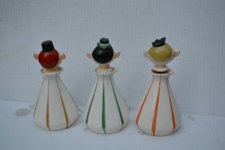 Three 1959 HOLT HOWARD Pixieware Russian,  Italian and French Vinegar bottles 2
