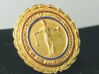 Vintage Dieges & Clust 1970’s University Of Pennsylvania Nursing Pin 10k Gold