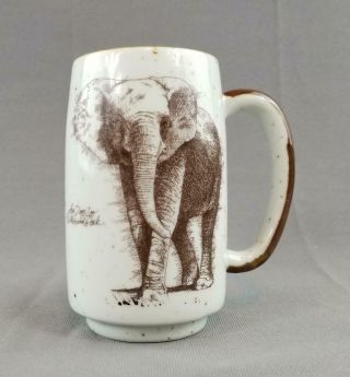 San Diego Zoo Wild Animals Park Elephant Souvenir Tall Speckled Coffee Mug / Cup