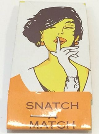 Vintage Naughty Gag Novelty Matchbook Nude Girlie Cartoon Matches Snatch a Match 2