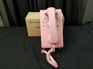 Vintage Western Electric Pink Rotary Wall Mount Telephone,  (ph - 1)