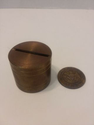 Vintage Solid Brass Disappering Coin Bank Professional Magic Trick