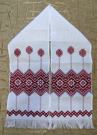 Hand Embroidered Ukrainian Wedding Towel Rushnyk Rushnik Handmade Red Black
