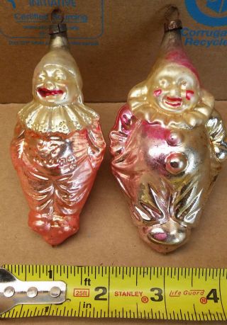 Antique German Glass Christmas Ornaments Creepy Clowns