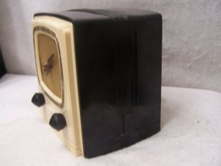 RARE ART DECO EMERSON BLACK & WHITE 1937 MODEL 157 CLOCKETTE TUBE TABLE RADIO 4
