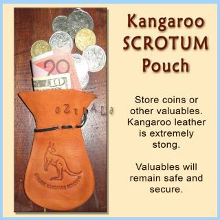 oZtrALa Kangaroo SCROTUM Pouch LARGE Aussie Leather Coin Purse Gift 3