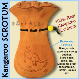 oZtrALa Kangaroo SCROTUM Pouch LARGE Aussie Leather Coin Purse Gift 4