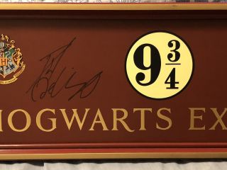 Daniel Radcliffe Signed Harry Potter Hogwarts Express Signed Platform 9 3/4