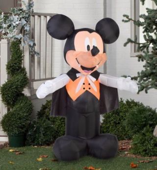 Disney Halloween Inflatable Mickey Mouse Vampire Dracula Airblown Yard 5 ' 2