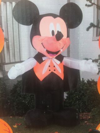 Disney Halloween Inflatable Mickey Mouse Vampire Dracula Airblown Yard 5 ' 3