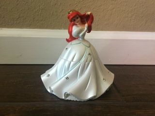 Vintage Disney World Ariel Little Mermaid Figure Trinket Box Wedding Dress Bride