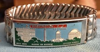 Vintage Washington Dc Souvenir Photo Stretch Bracelet With Elvis Photo