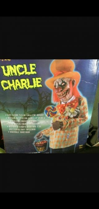 Uncle Charlie Evil Creepy Halloween Spirits.  It Clown Rare Collectible.