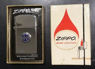 Vintage Rare 1964 Zippo Hazeltine Slim Chrome Lighter In Cond.