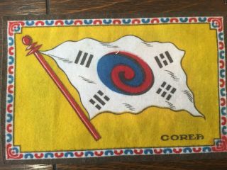 Rare Vintage Corea Felt Tobacco Flag (8 X 5 Inches).