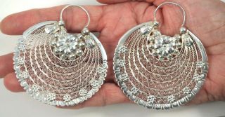 Filigree Earrings Mexican Sterling Silver.  925 Hand Made Award Winner