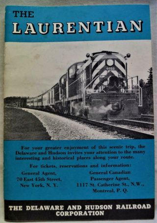 The Delaware & Hudson Railroad The Laurentian Line Souvenir Brochure 1950s