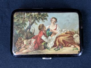 Vintage Made In Germany Metal Cigarette Case Or Money Holder W/ Clasp