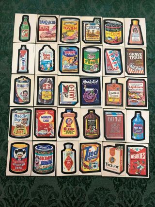 Wacky Packages Complete Series 1 White Back Sticker Set