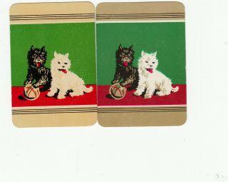 2 Rare Playing Swap Cards - Dogs Westie & Scotty Scottish Terrier