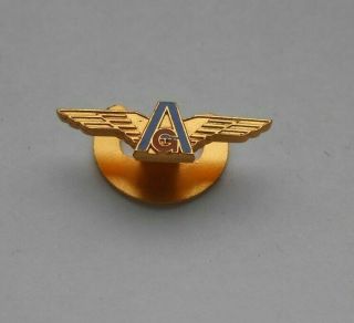 Airline Airways Small Ag Metal Enamel Winged Badge By Locle Huguenin