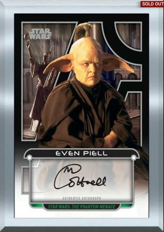 Star Wars Topps Card Trader Digital Even Piell Silver Gilded 2cc Galactic Files