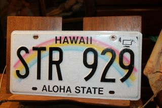 2000 License Plate Hawaii Rainbow Aloha State Str 929