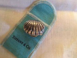 Tiffany & Co.  925 Sterling Silver Clamshell Pill Box Made In Italy