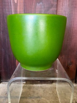 Vintage Gainey Mid Century Apple Green Planter Architectural Pottery Mod T - 14