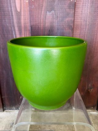 Vintage Gainey Mid Century Apple Green Planter Architectural Pottery Mod T - 14 2