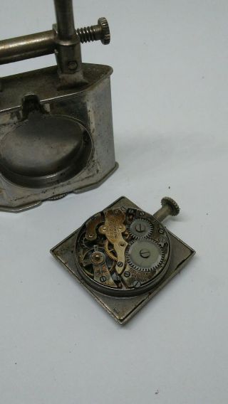 Rare Vintage Art Deco Triangle Lift Arm Cigarette Lighter With Clock 4
