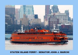 Ten (10) Prints Of The Staten Island Ferries,  Laminated
