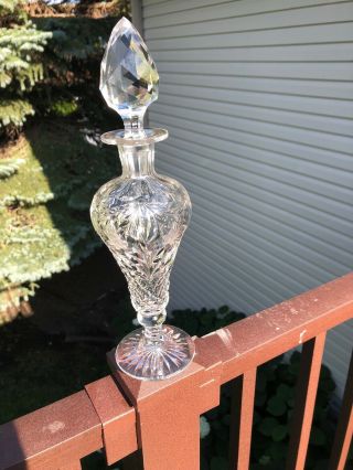 Antique/vintage Art Deco Cut Crystal Glass Perfume Bottle W/ Stopper (069