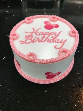 Disney Minnie Mouse Watch In a Birthday Cake Case With a Collecters Pin 2