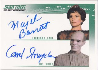 Star Trek The Next Generation Quotable Majel Barrett / Struycken Dual Autograph