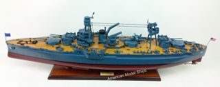 Uss Texas (bb - 35) Battleship Scale 1:200 Handcrafted Wooden Ship Model